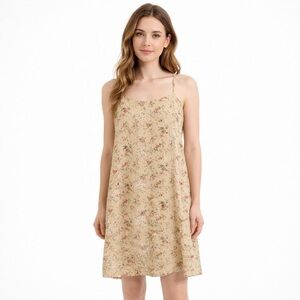 🌟🌟American Eagle Outfitters Tan Floral Midi Dress